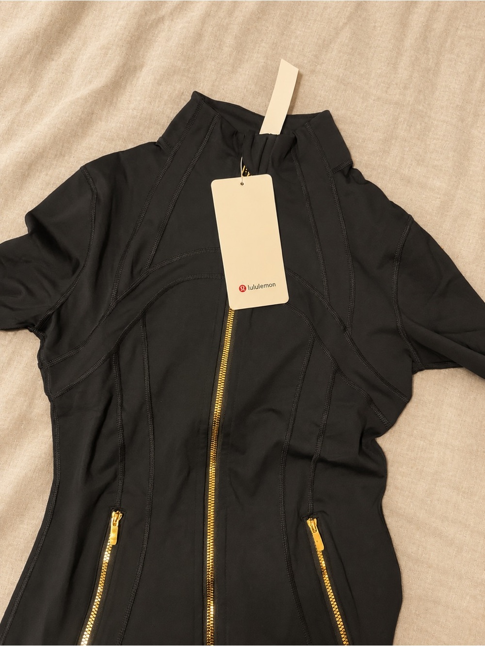 lululemon Define Black Jacket with Gold Zipper Hardware Size 4